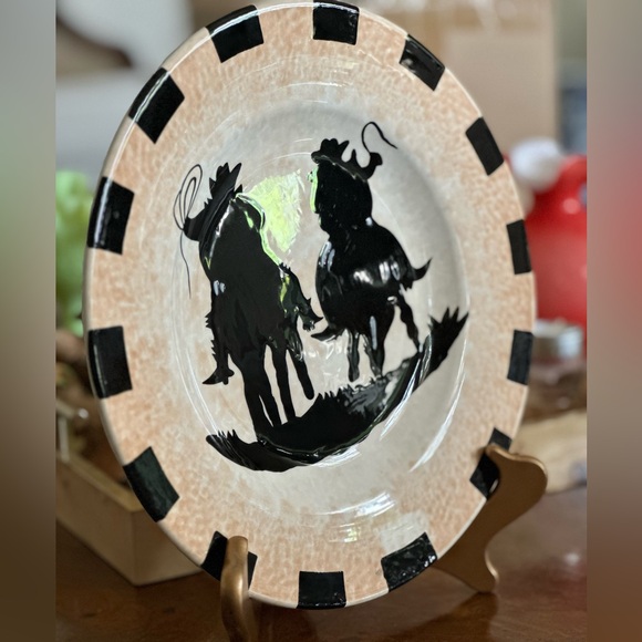 Cowboy Silhouette Western Decorative Plate, 11” - Picture 3 of 5